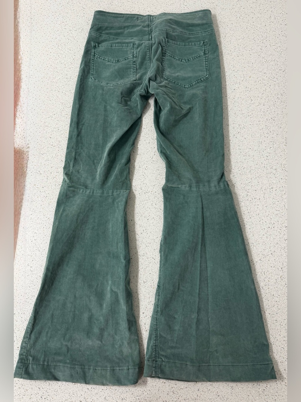 We the Free Jayde Corduroy Flare Pants Women 28 Green High Rise Stretch Boho